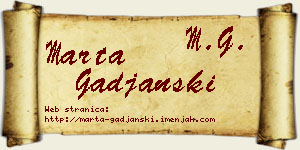 Marta Gađanski vizit kartica